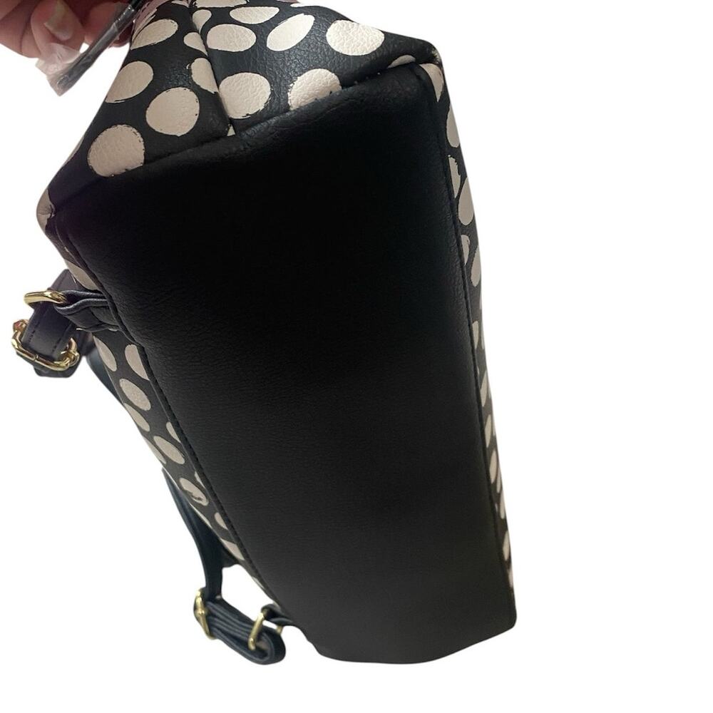 Luv Betsy Johnson Quilted Heart Polka Dot Mini Backpack Pink Black Kitsch - Picture 4 of 10